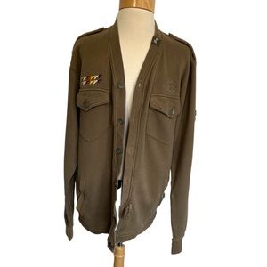 Vintage lrg Brand Olive Distressed Cardigan